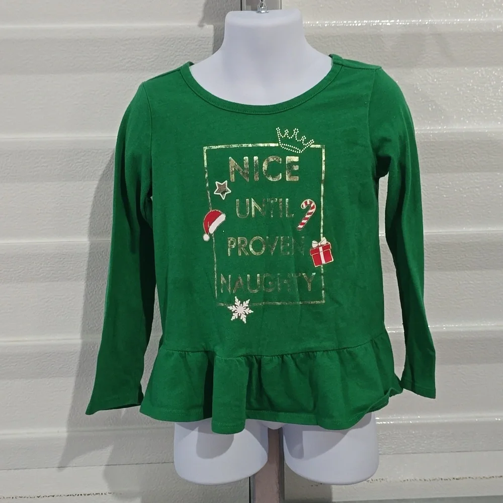 Children's‎ Place Green Christmas Shirt Size 4T